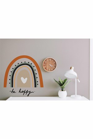 Be Happy Gökkuşağı Çocuk Odası Duvar Sticker