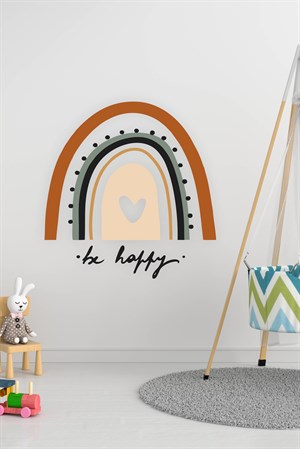 Be Happy Gökkuşağı Çocuk Odası Duvar Sticker