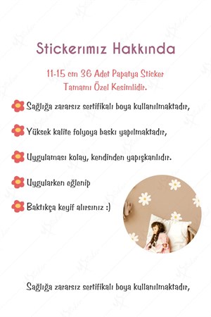 Beyaz Papatyalar Çocuk Bebek Odası Duvar Sticker Seti