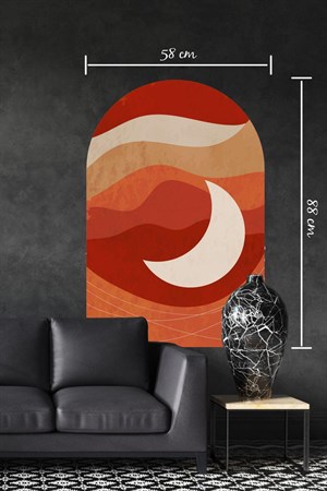 Bohem Tarzı Kırmızı Tonlarda Soyut Sanat Özel Tasarım Duvar Stick