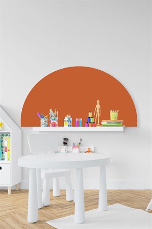 Bohem Tarzı Koyu Turuncu Yarım Daire Çocuk Bebek Odası Sticker(50