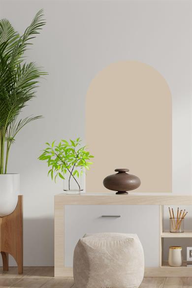 Bohem Tarzı Oval Taş Rengi Duvar Dekorasyon Sticker (60x100 cm)