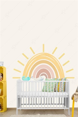 Büyük Güneş Gökkuşağı Çocuk Bebek Odası Sticker