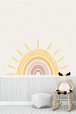 Büyük Güneş Gökkuşağı Çocuk Bebek Odası Sticker