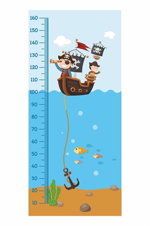 Çocuk Odası Korsan Boy Cetvel Sticker-80x180cm