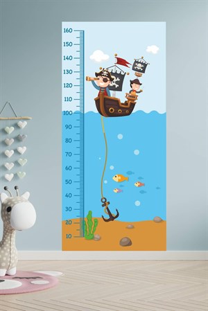 Çocuk Odası Korsan Boy Cetvel Sticker-80x180cm