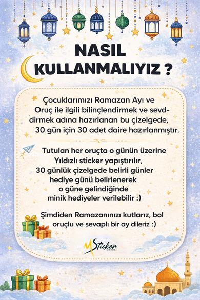 Çocuklar İçin Oruç Çizelgesi - Ramazan Ayı Oruç Çizelgesi - Oruç Takibi