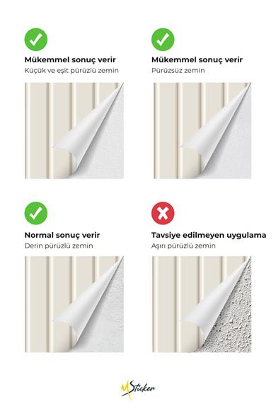 Dekoratif Duvar Folyosu Kendinden Yapışkanlı Desenli Duvar Kağıdı Görünümlü Folyo