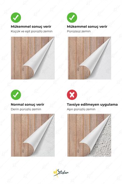 Dekoratif Duvar Folyosu Kendinden Yapışkanlı Desenli Duvar Kağıdı Görünümlü Folyo