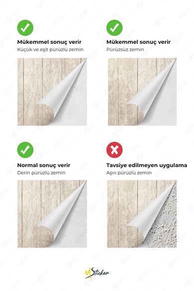 Dekoratif Duvar Folyosu Kendinden Yapışkanlı Desenli Duvar Kağıdı Görünümlü Folyo
