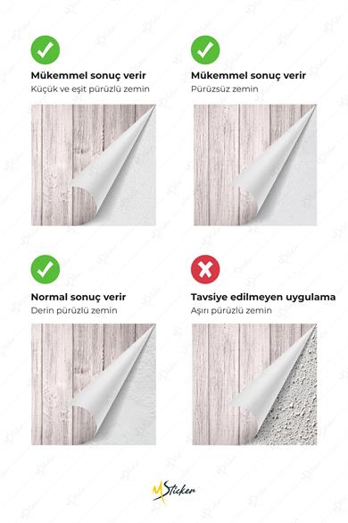Dekoratif Duvar Folyosu Kendinden Yapışkanlı Desenli Duvar Kağıdı Görünümlü Folyo