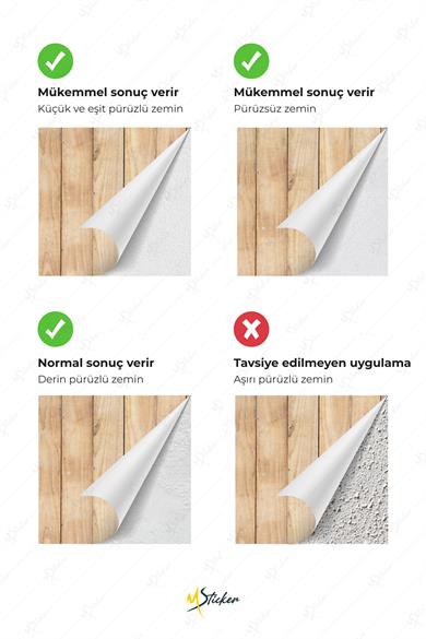Dekoratif Duvar Folyosu Kendinden Yapışkanlı Desenli Duvar Kağıdı Görünümlü Folyo