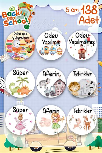 Ders Konrtol Etiketi Aferin Etiketi Öğretmen Etiketi Öğrenci Mativasyon Etiketi