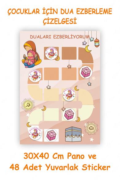 Dua Ezberleme Çizelgesi Dua Ezberlemenin Eğlenceli Hali Sticker Seti