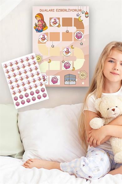 Dua Ezberleme Çizelgesi Dua Ezberlemenin Eğlenceli Hali Sticker Seti