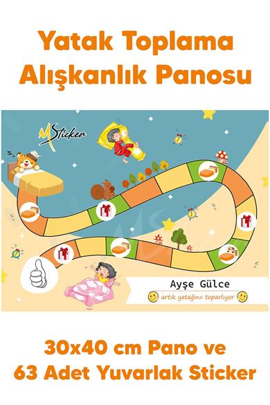 Eğlenceli ve Eğitici Yatak Toplama Eğitimi Sticker Panosu 30x40 cm