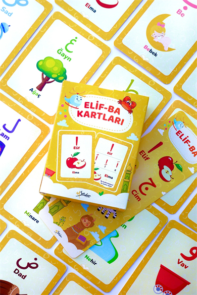 Elif-Ba Kartları | Çocuklar İçin Eğlenceli ve Kolay Elifba Öğrenme Seti - 29 Kart ve Özel Kutulu
