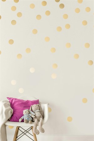 Gold Renkli Puantiye Duvar Sticker -150 Adet - 5 cm