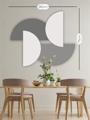 Gri Tonlarda Yarım Daireler Çocuk Bebek Odası Sticker Seti (85x10