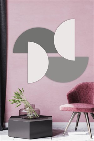 Gri Tonlarda Yarım Daireler Çocuk Bebek Odası Sticker Seti (85x10