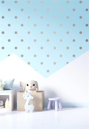 Gümüş Puantiye Duvar Sticker -150 Adet - 5 cm