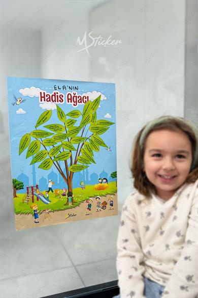 Hadis Ağacı Sticker Seti, Çocuklar için Hadisleri Öğrenme Eğitici Oyun Seti, 40 Hadis Stickerları