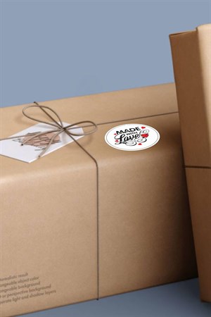 Hand Made-Made With Love Sticker, Yuvarlak Etiket-4x4cm-70 Adet