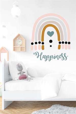 Happiness Gökkuşağı Çocuk Bebek Odası Sticker (50x70 cm)