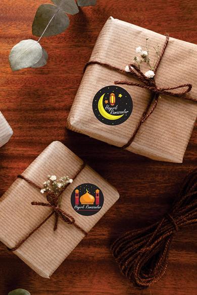 Hayırlı Ramazanlar 4x4 cm 42 adet Suya Dayanıklı Sticker Etiket Seti 
