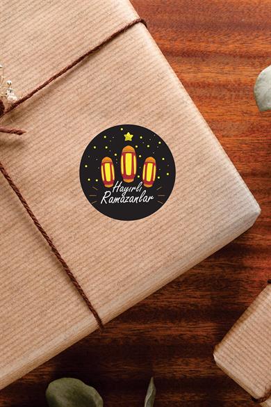 Hayırlı Ramazanlar 4x4 cm 42 adet Suya Dayanıklı Sticker Etiket Seti 
