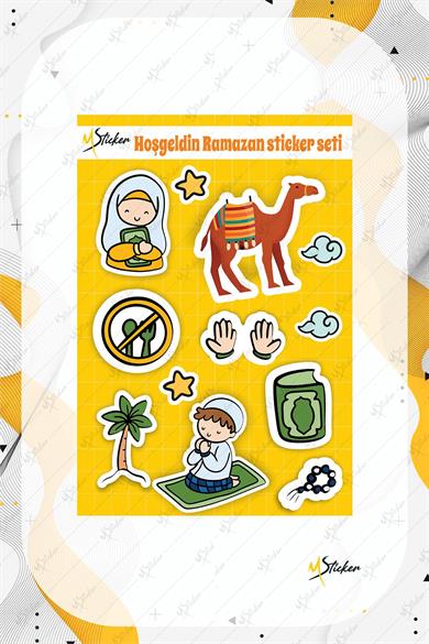 Hoşgeldin Ramazan Sticker Seti - Çocuklar İçin İftar Duası Ramazan Figürleri Seti