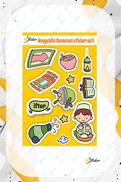 Hoşgeldin Ramazan Sticker Seti - Çocuklar İçin İftar Duası Ramazan Figürleri Seti