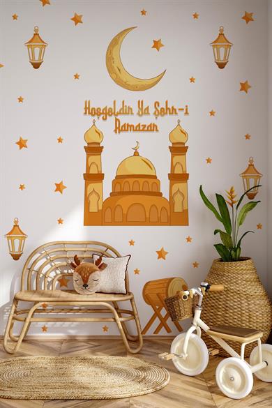 Hoşgeldin Ya Şehri Ramazan Temalı Özel Renklerde Özel Tasarım Ramazanı Şerif Sticker Seti