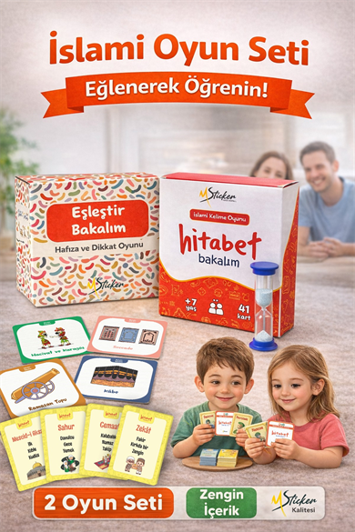 İslami Oyun Seti | Eşleştir Bakalım & Hitabet Bakalım | Hafıza, Dikkat ve Kelime Geliştirici Eğitici