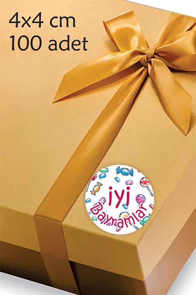 Iyi Bayramlar Ramazan Bayram Sticker Şeker Etiketi Ramazan Kurban 4 Cm - 100 Adet