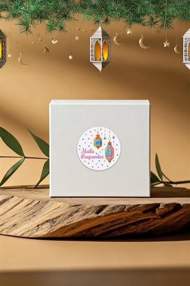 İyi Bayramlar Stickerı 48 adet Hediye Paketi Bayram Tebrik Stickerı Sudan Etkilenmez Folyo
