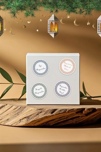 İyi Bayramlar Stickerı 48 adet Hediye Paketi Bayram Tebrik Stickerı Sudan Etkilenmez Karışık Set