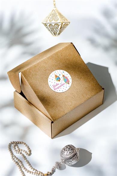 İyi Bayramlar Stickerı 48 adet Hediye Paketi Bayram Tebrik Stickerı Sudan Etkilenmez Folyo