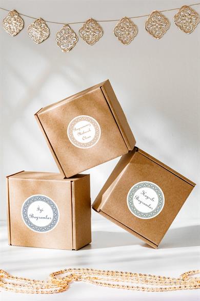 İyi Bayramlar Stickerı 48 adet Hediye Paketi Bayram Tebrik Stickerı Sudan Etkilenmez Karışık Set