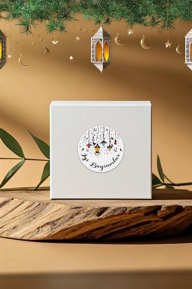 İyi Bayramlar Stickerı 48 adet Hediye Paketi Bayram Tebrik Stickerı Sudan Etkilenmez Folyo