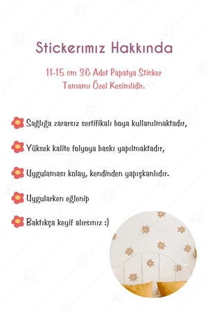 Kahve Papatyalar Çocuk Bebek Odası Duvar Sticker Seti
