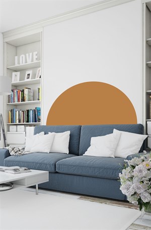 Kahverengi Bohem Tarzı Yarım Daire Duvar Sticker(50x100cm)