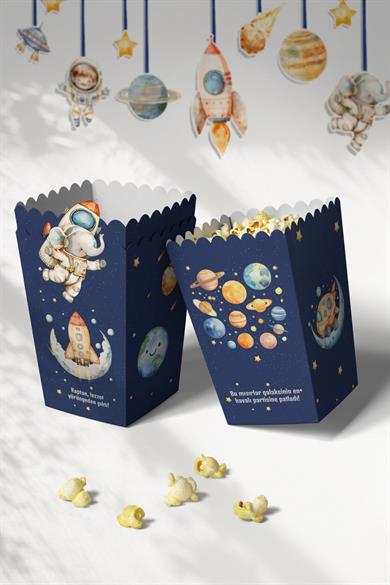 Astronotlar ve Uzay Figürleri Temalı Doğum Günü Konsepti Süsleme Seti , Cupcake Süsü Flama Etiket
