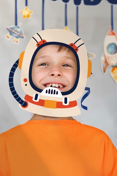 Astronotlar ve Uzay Figürleri Temalı Doğum Günü Konsepti Süsleme Seti , Cupcake Süsü Flama Etiket