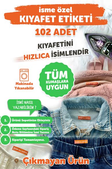 Kıyafet Etiketi - Okul Kıyafet Kumaş Etiketi Kreş Anaokulu İlkokul Kıyafet Kumaş Etiketi