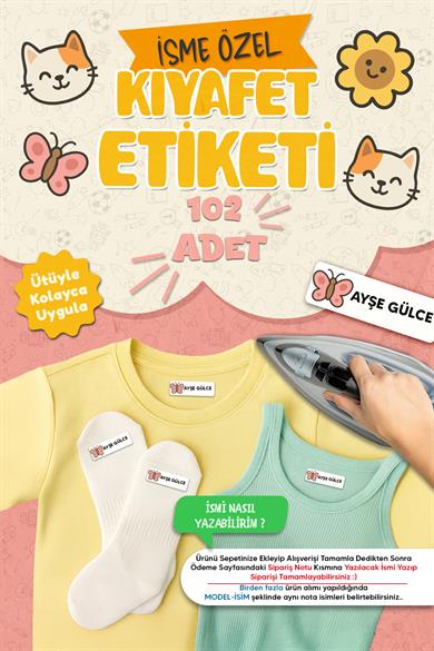 Kıyafet Etiketi - Okul Kıyafetlerine Kişiye Özel 30 Saniyede Kolay Uygulama Yıkamaya Dayanıklı 