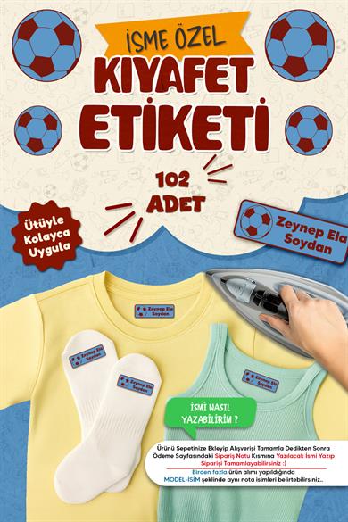 Kıyafet Etiketi - Okul Kıyafetlerine Kişiye Özel 30 Saniyede Kolay Uygulama Yıkanabilir -Trabzonspor