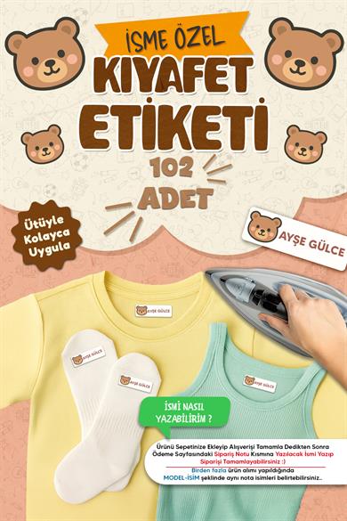 Kıyafet Etiketi - Okul Kıyafetlerine Kişiye Özel 30 Saniyede Kolay Uygulama Yıkamaya Dayanıklı