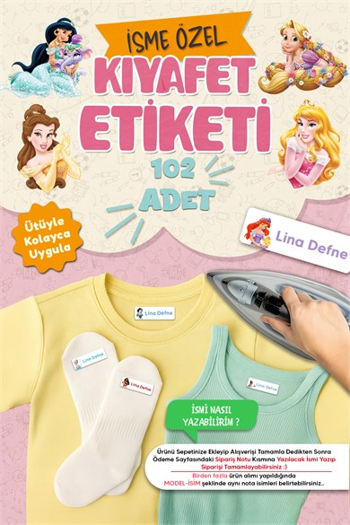 Kıyafet Etiketi - Okul Kıyafetlerine Kişiye Özel 30 Saniyede Kolay Uygulama Yıkanabilir - Prenses