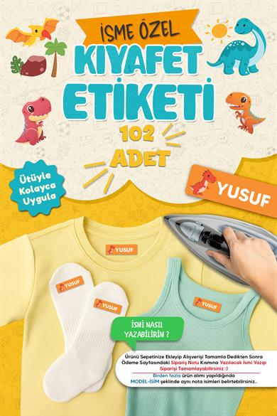 Kıyafet Etiketi - Okul Kıyafetlerine Kişiye Özel 30 Saniyede Kolay Uygulama Yıkanabilir - Yıldızlar